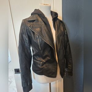 Downeast Basics faux leather motorcycle jacket